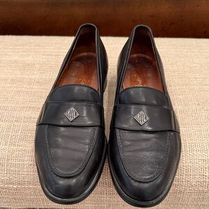 Ralph Lauren Classic Black Leather Slip-On Loafers
